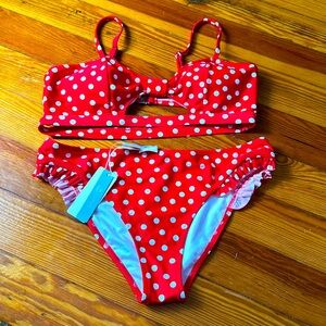 Red polka dot bikini size L